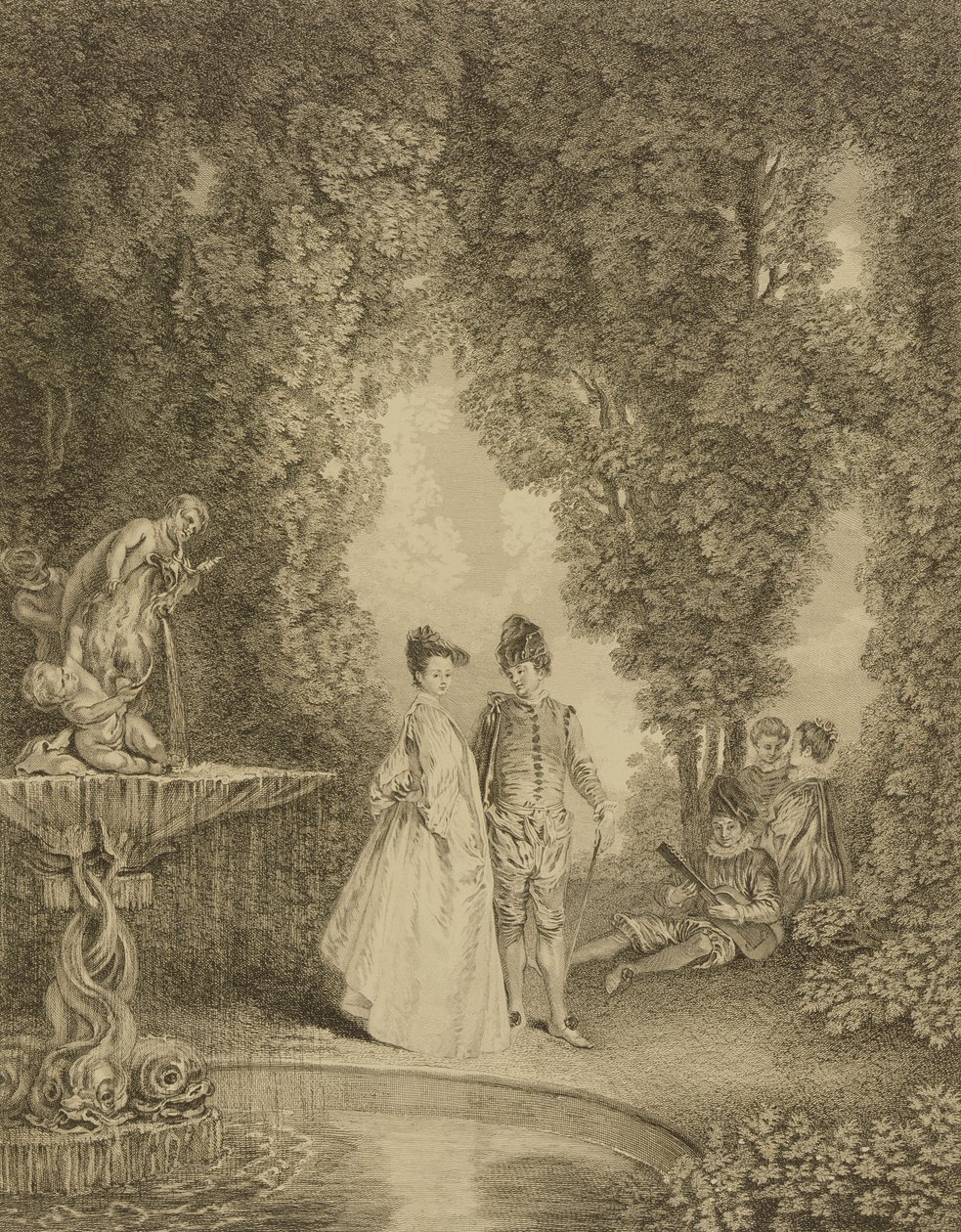 Der Wasserfall von Jean Antoine Watteau