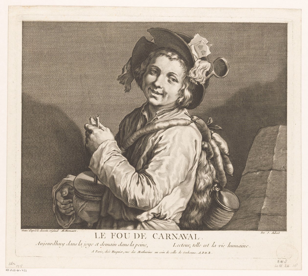 Junge mit einer Rumpelpot (Le Fou de Carnaval) von Jean Aubert