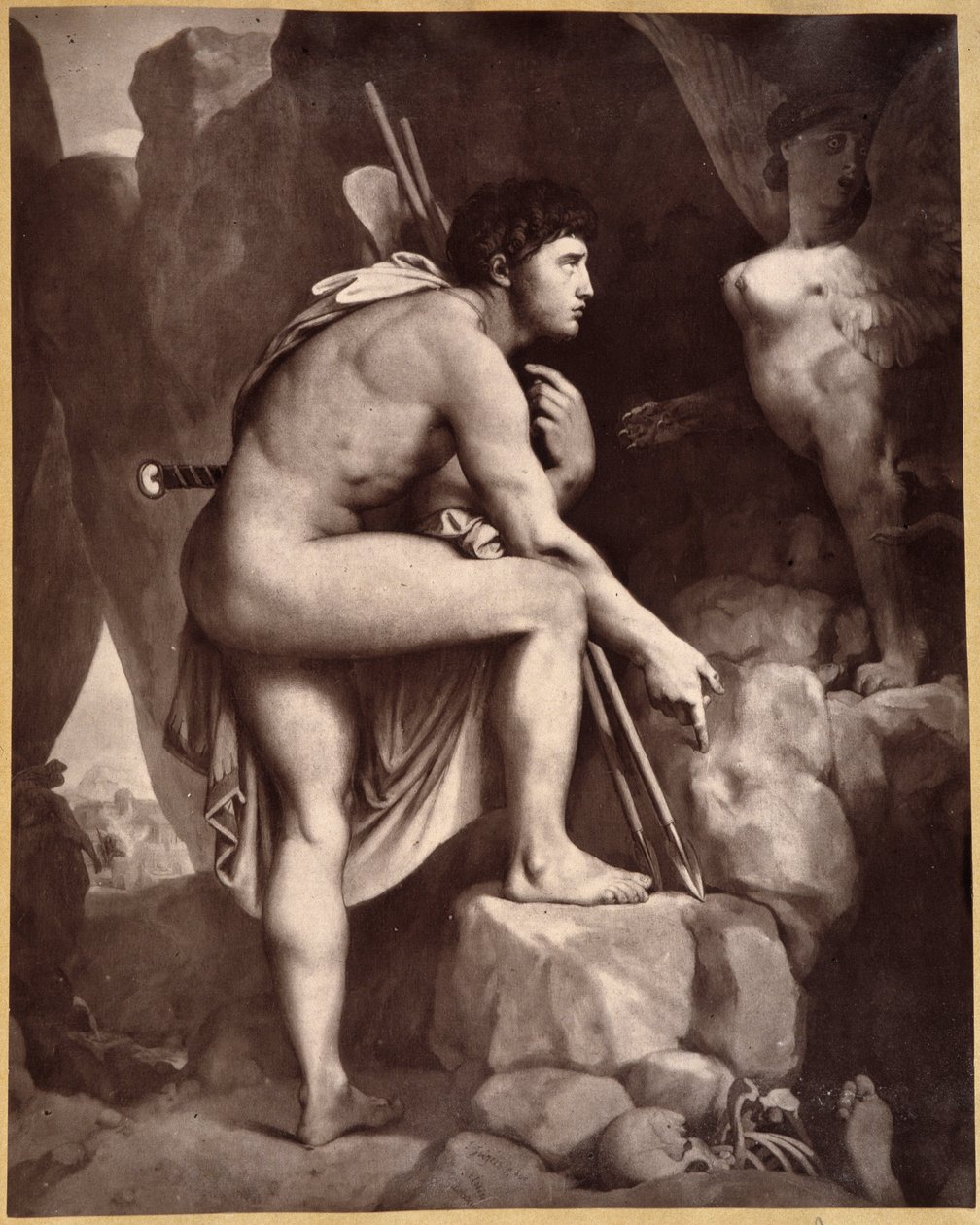 Ödipus mit Sphinx nach Ingres von Jean Auguste Dominique (after) Ingres