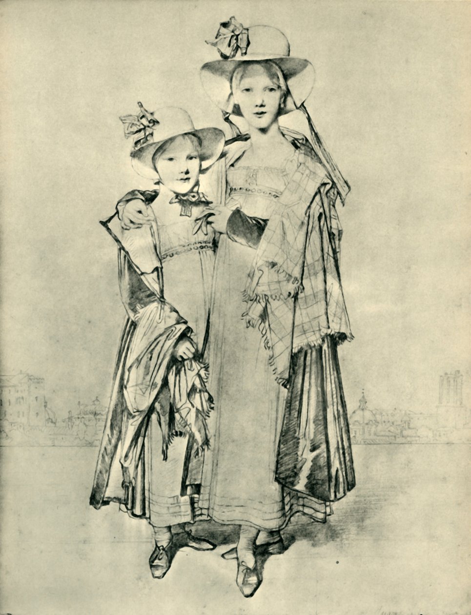 Harriet und Caroline Montagu, Rom, 1815, 1943 von Jean Auguste Dominique Ingres