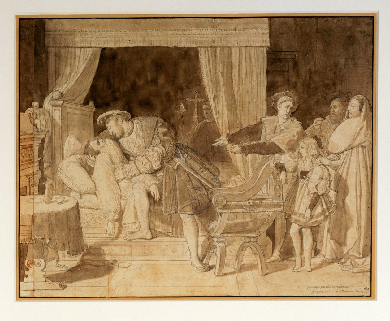 La mort de Léonard de Vinci von Jean Auguste Dominique Ingres