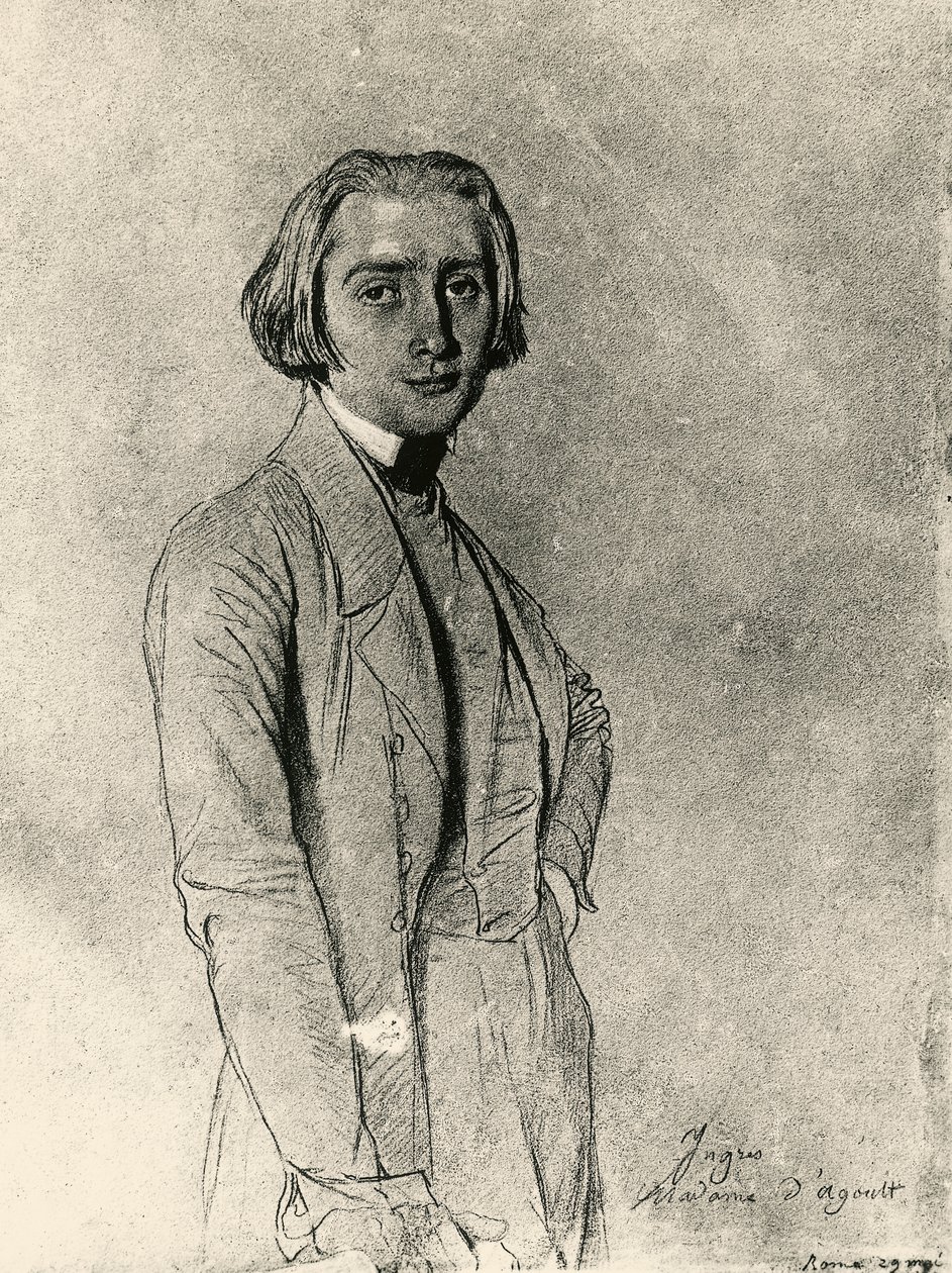 Porträt von Franz Liszt (Zeichnung) von Jean Auguste Dominique Ingres