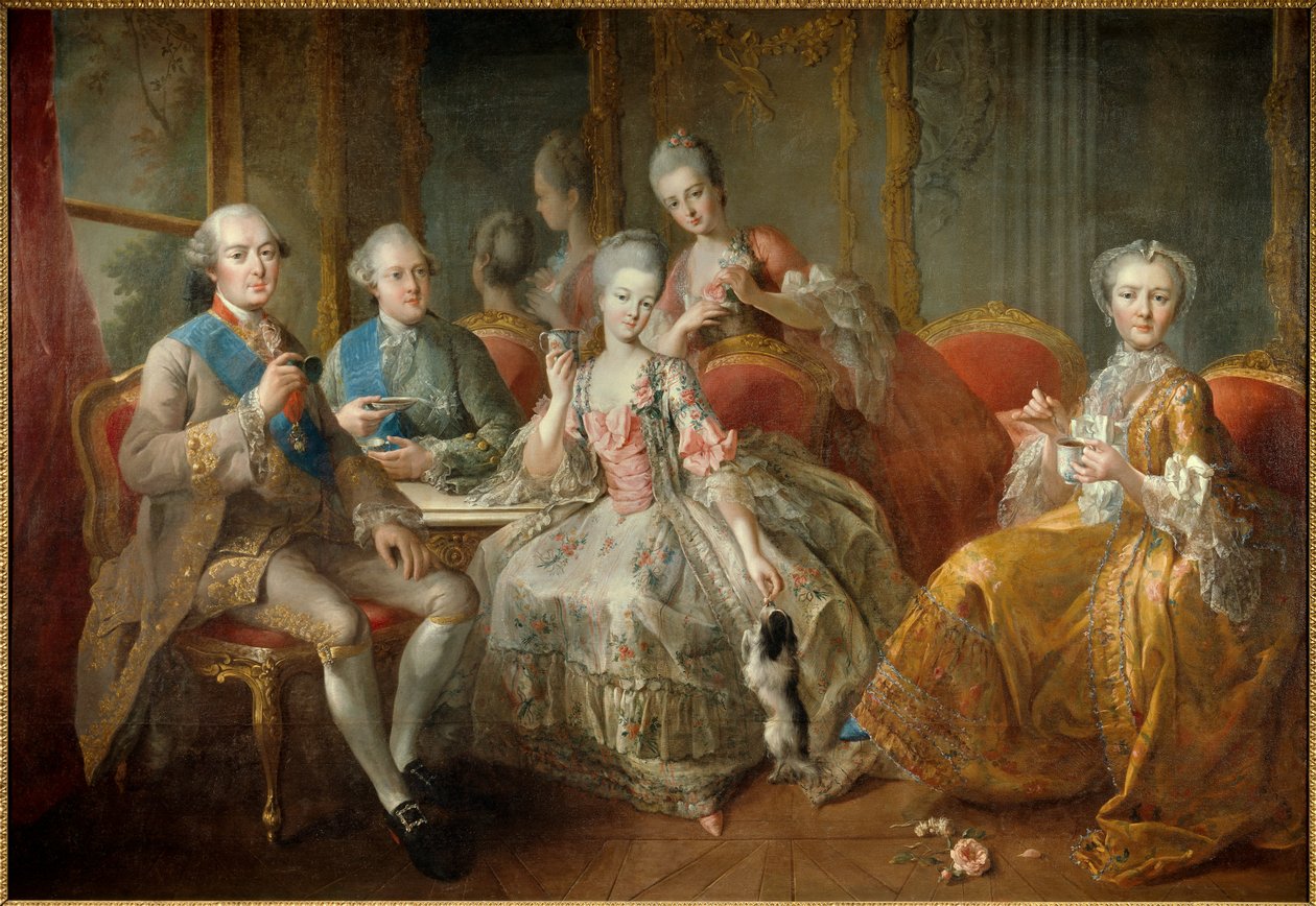 Die Familie des Herzogs von Penthievre im Jahr 1768 oder „La Tasse de Chocolat“ von Jean Baptiste Charpentier