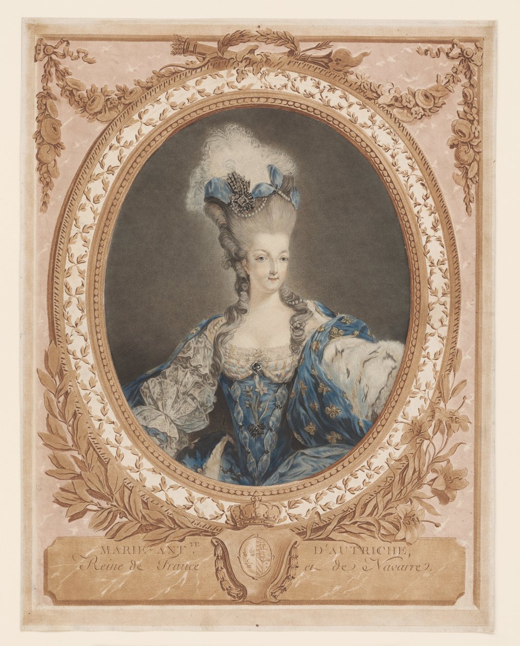 Porträt von Marie Antoinette von Jean Baptiste Andre (after) Gautier Dagoty