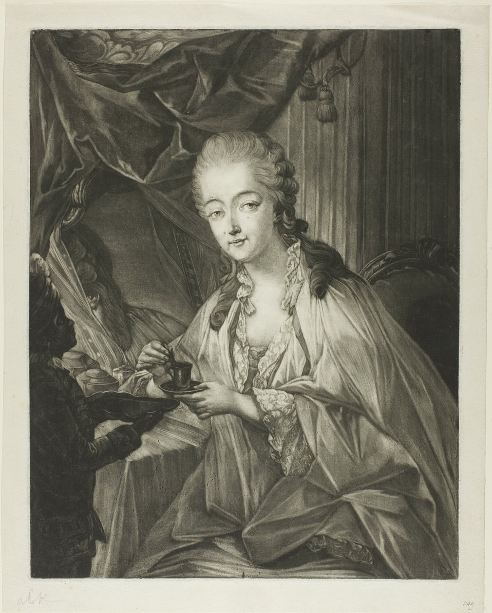 Jeanne Bécu, Gräfin Du Barry, und ihr Diener Zamor von Jean Baptiste Andre Gautier D