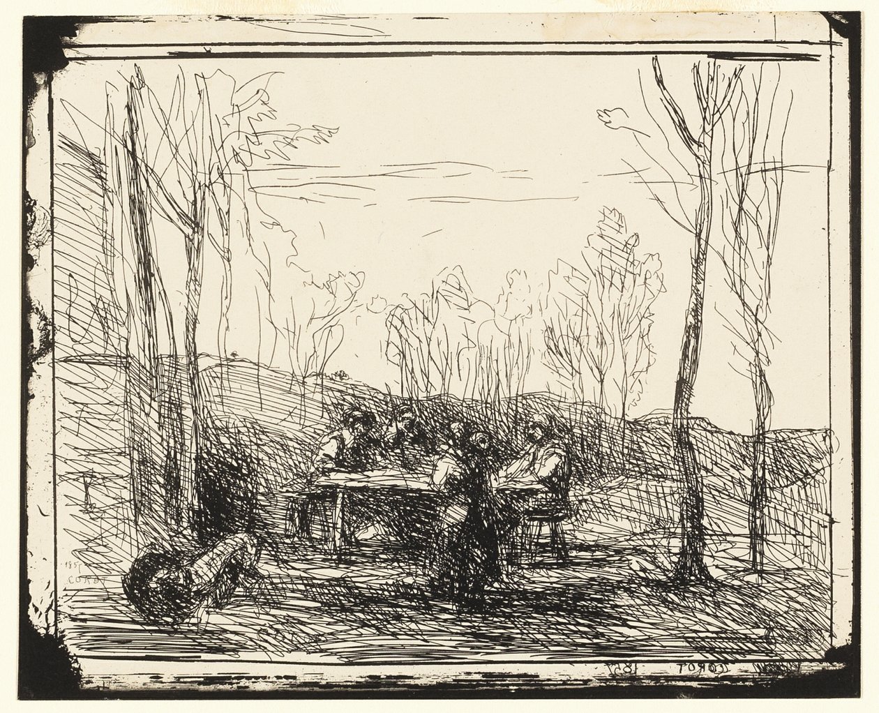Ein Picknick in der Lichtung von Jean Baptiste Camille Corot