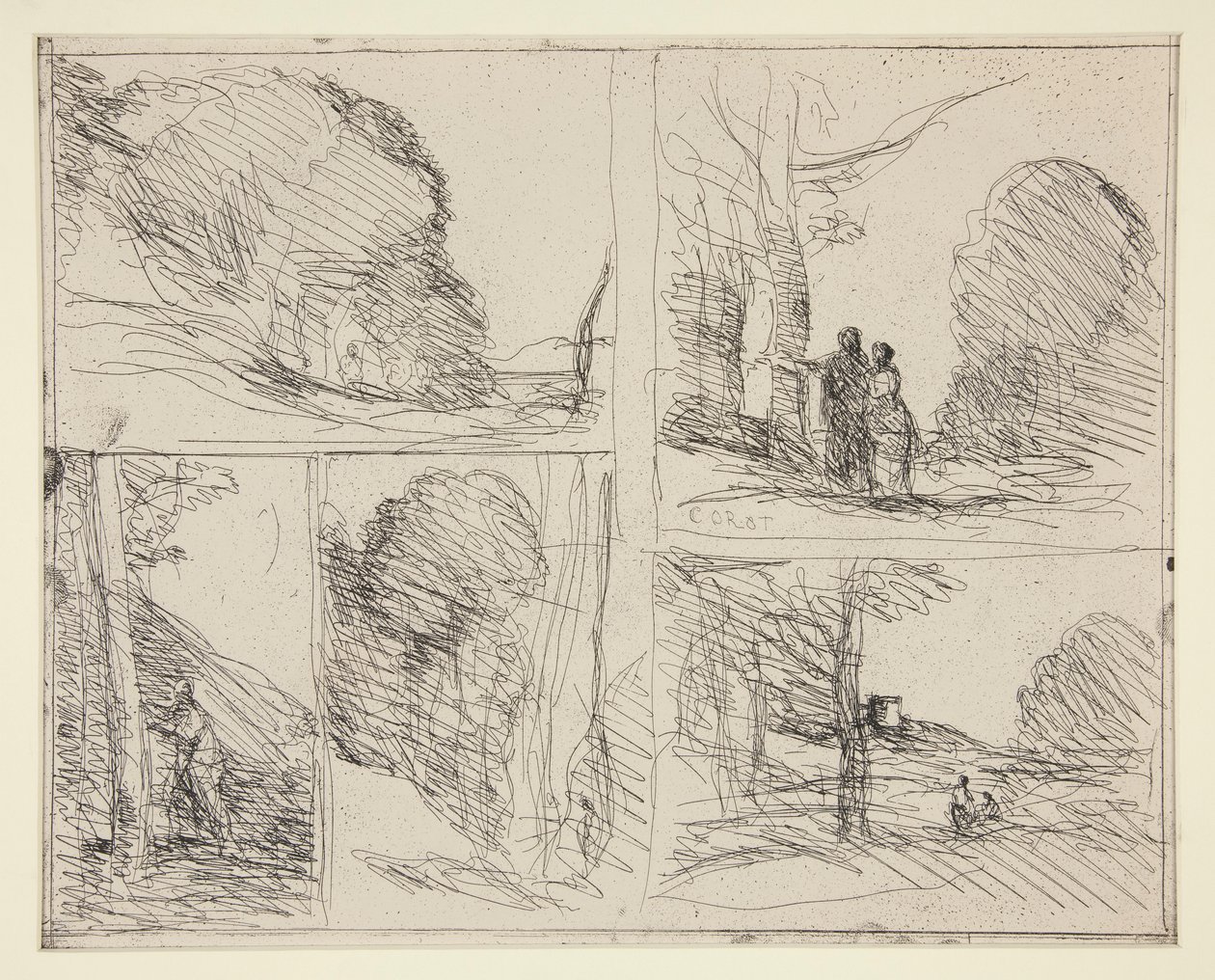 Fünf Skizzen: 1. Der Garten des Perikles von Jean Baptiste Camille Corot