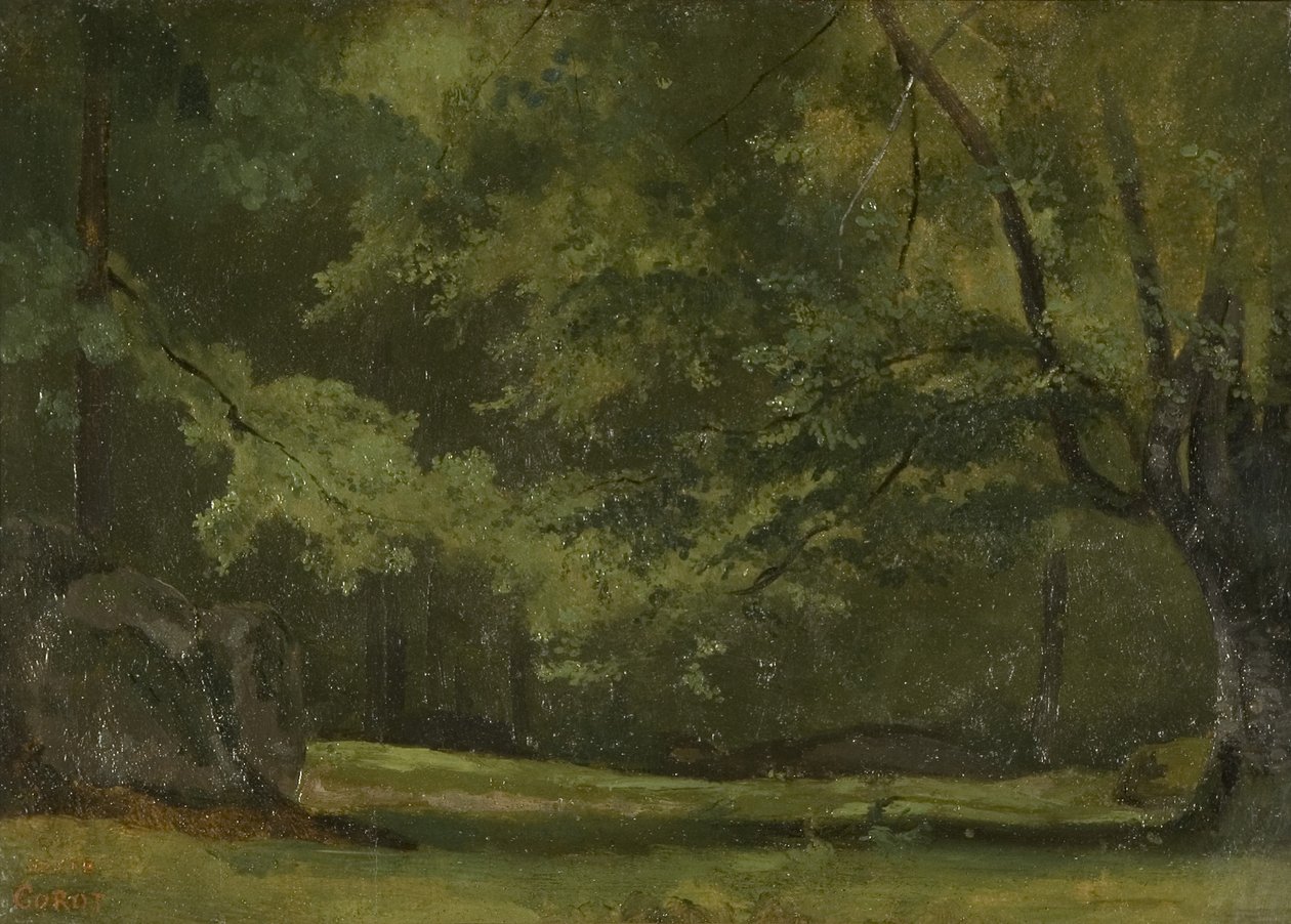Fontainebleau - im Wald, ca. 1823-24 von Jean Baptiste Camille Corot