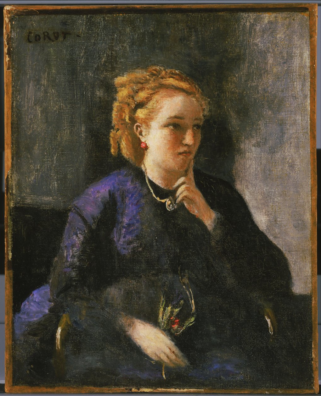 Porträt einer Frau von Jean Baptiste Camille Corot