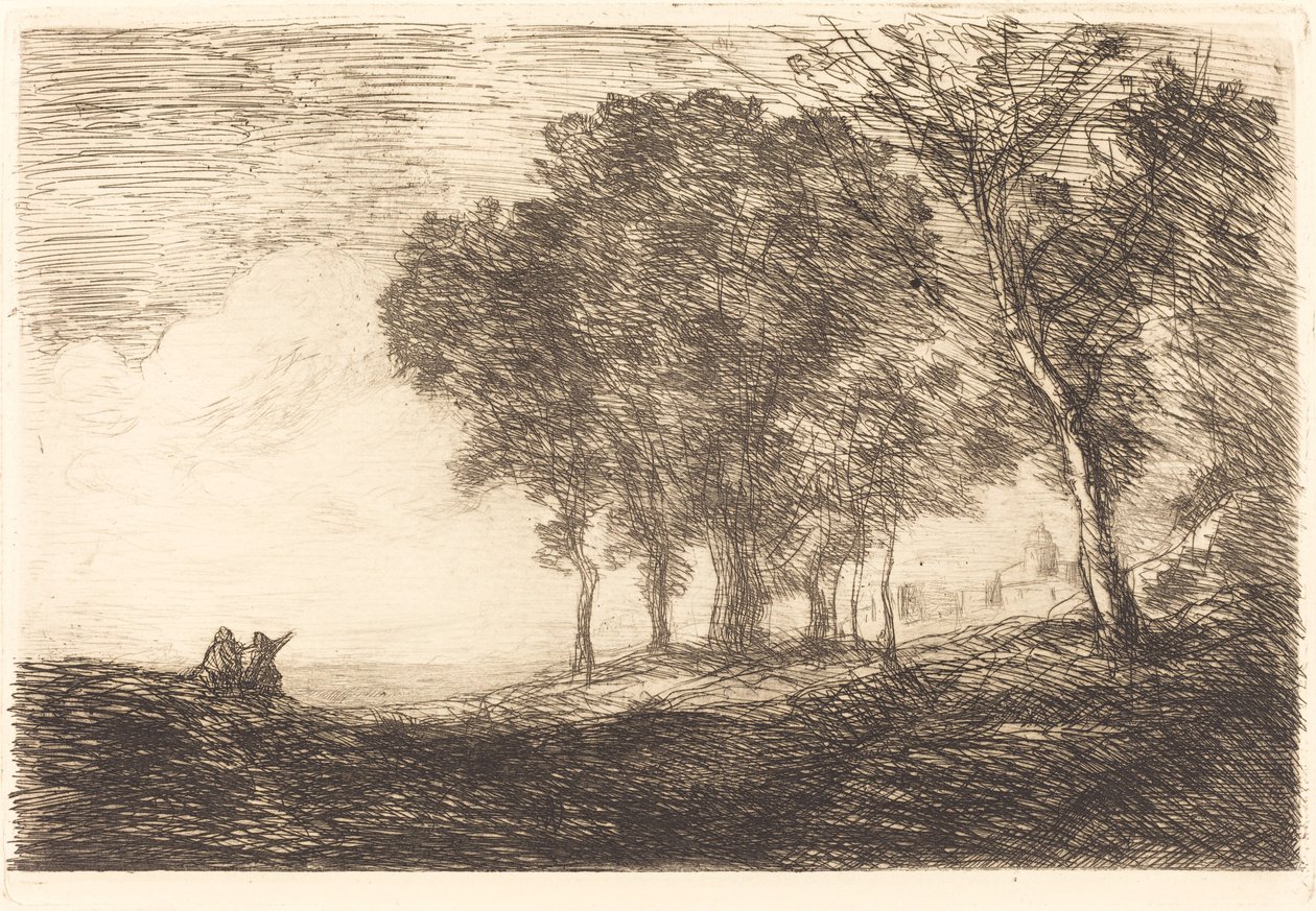 Italienische Landschaft von Jean Baptiste Camille Corot