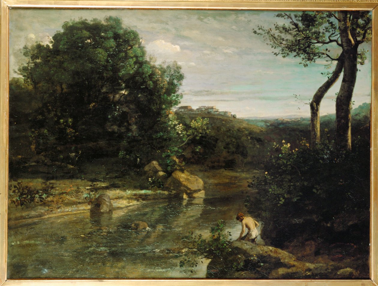 Italienische Eindrücke oder Italienische Landschaft von Jean Baptiste Camille Corot