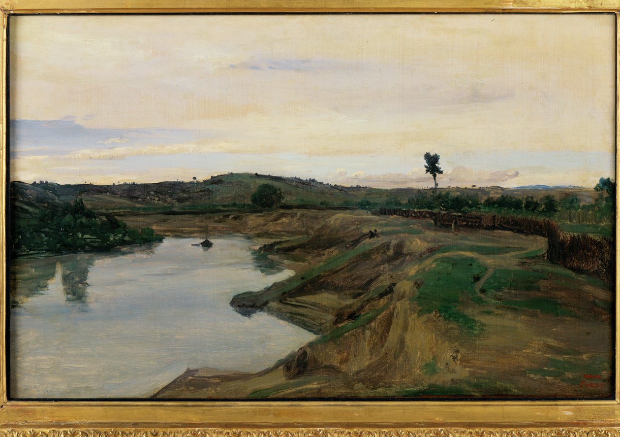 Der Spaziergang von Poussin, Landschaft von Rom von Jean Baptiste Camille Corot