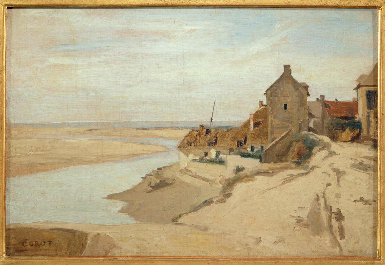 Fischerhäuser in Sainte-Adresse von Jean Baptiste Camille Corot