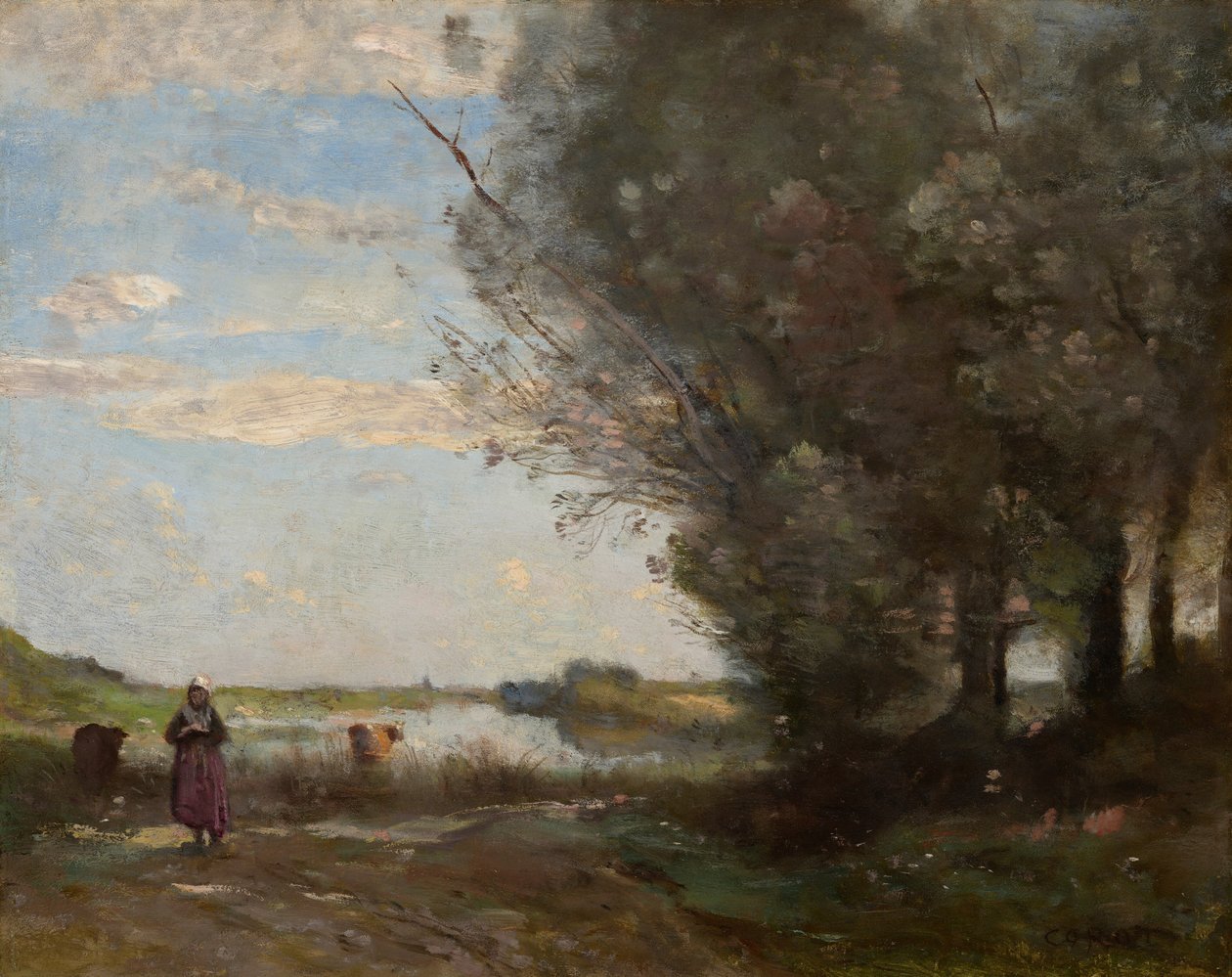 Flussansicht von Jean Baptiste Camille Corot: Kunstdruck
