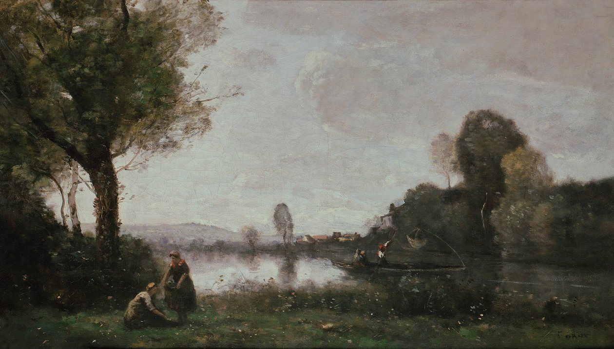 Seine-Landschaft bei Chatou, 1885 von Jean Baptiste Camille Corot