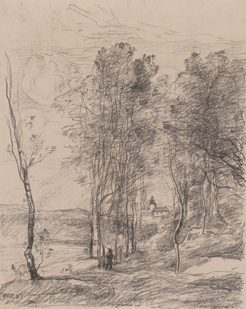 Der Glockenturm von St.-Nicolas-les-Arras, 1871-72 von Jean Baptiste Camille Corot