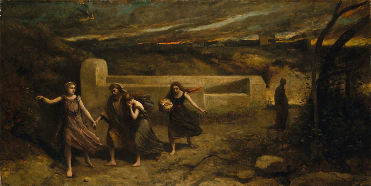 Die Verbrennung von Sodom von Jean-Baptiste-Camille Corot
