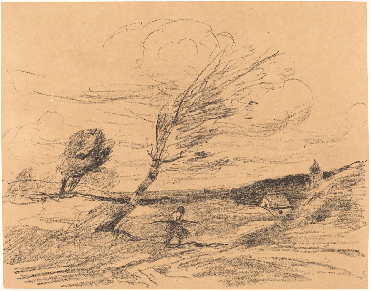 Der Windstoß von Jean Baptiste Camille Corot