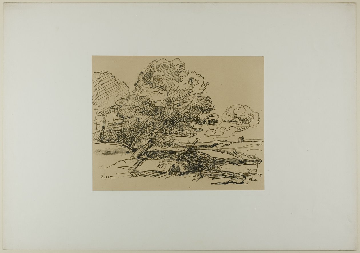 Der einsame Turm von Jean Baptiste Camille Corot