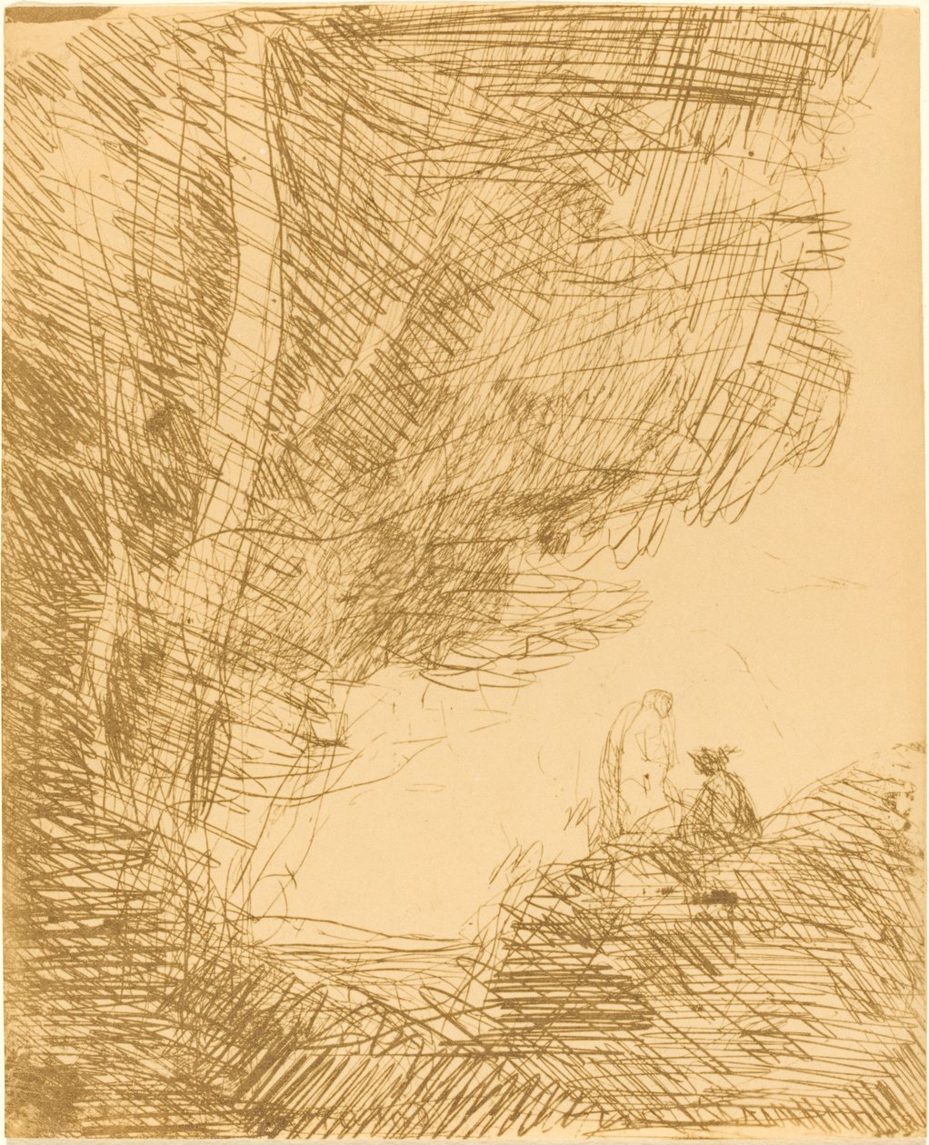Der Dichter und seine Muse von Jean Baptiste Camille Corot