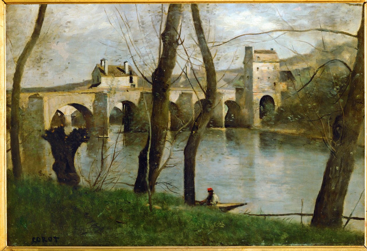 Die Brücke von Mantes, Frankreich von Jean Baptiste Camille Corot