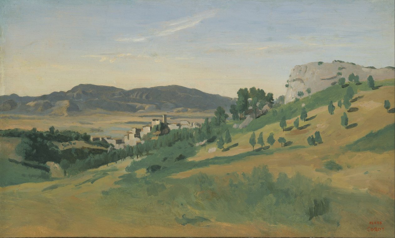 Blick auf Olevano von Jean Baptiste Camille Corot