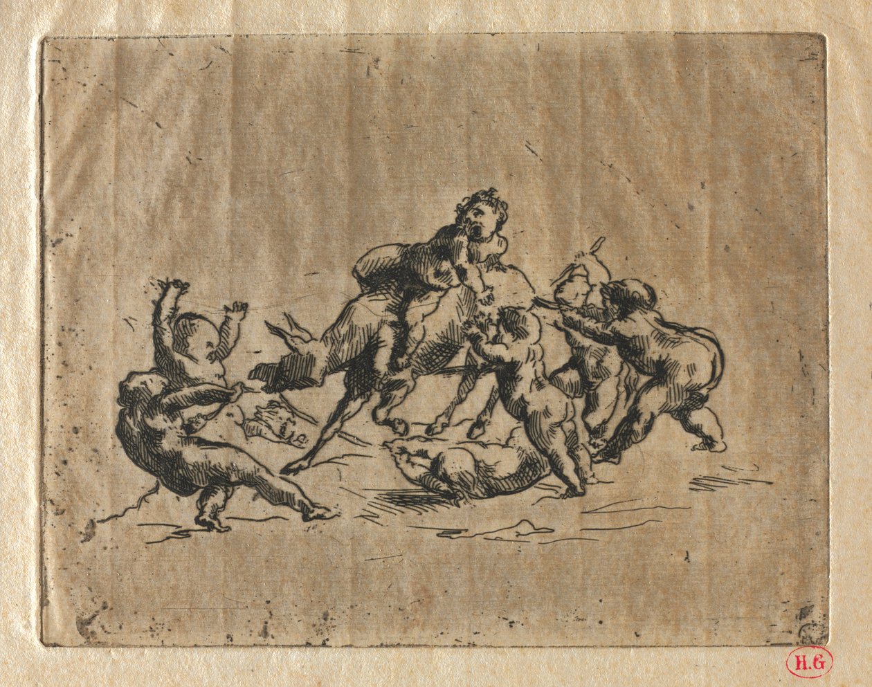 Bacchanal mit Kindern und Esel von Jean Baptiste Carpeaux