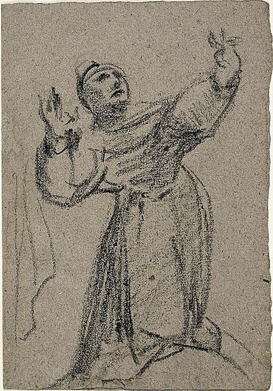 Kniende Figur mit erhobenen Armen von Jean Baptiste Carpeaux