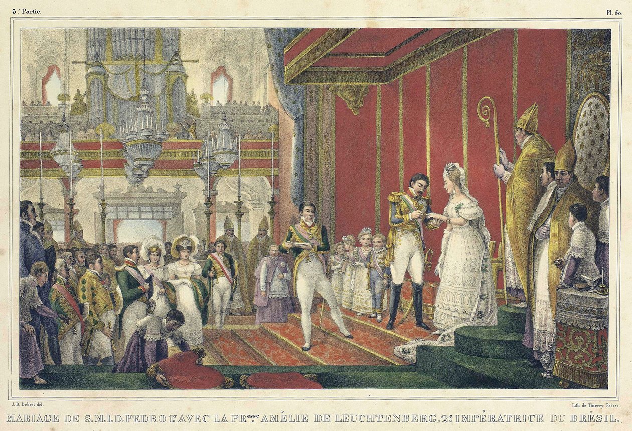 Die Hochzeit von Amelie von Leuchtenberg von Jean Baptiste Debret