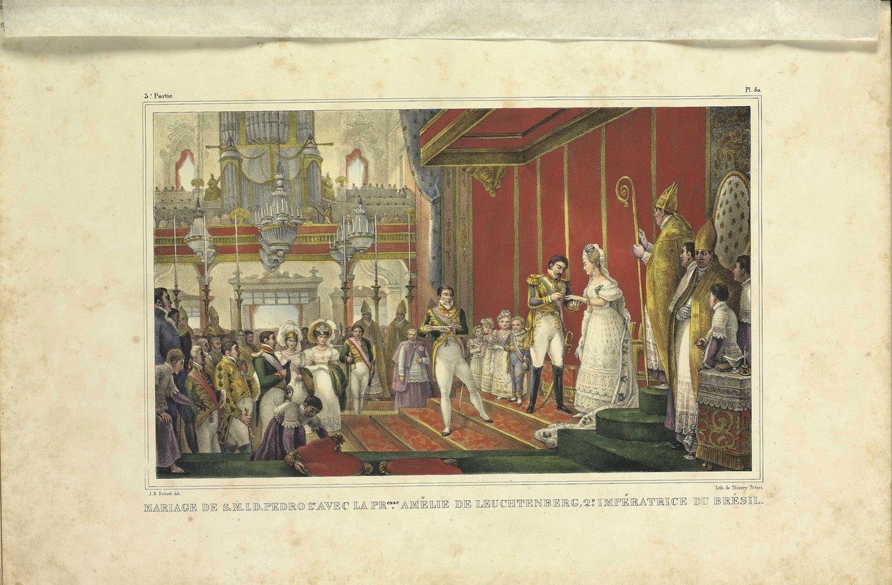 Die Hochzeit von Amélie von Leuchtenberg und Kaiser Pedro I. von Brasilien, 1829 von Jean Baptiste Debret