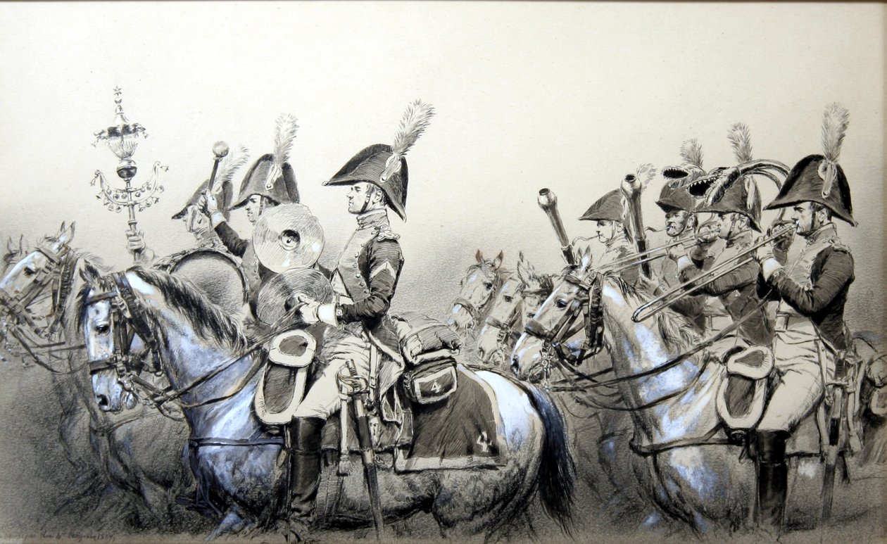 Napoleonische Kriege, Band der 4. Dragoner von Jean Baptiste Edouard Detaille