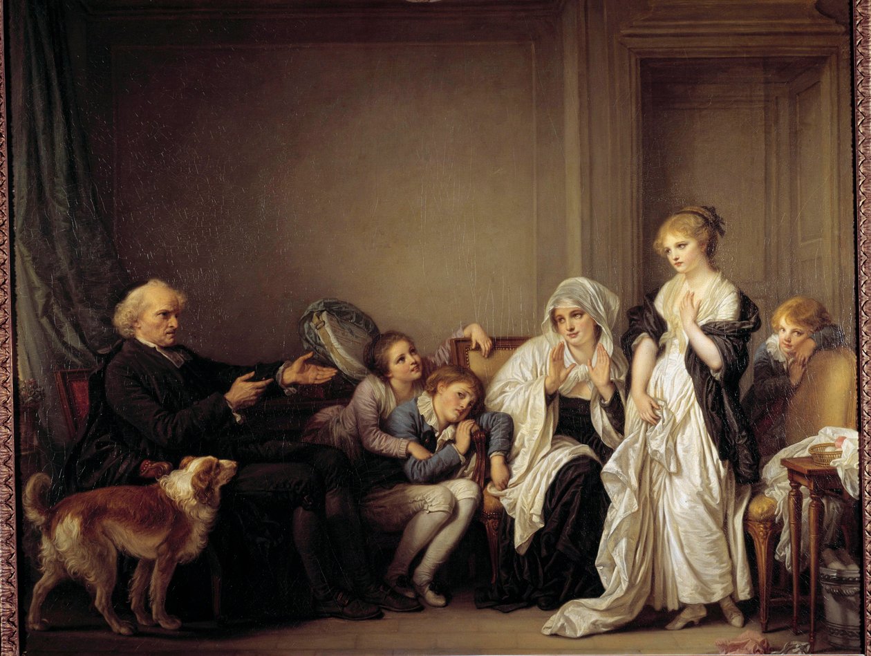 Der Pfarrer und die junge Witwe von Jean Baptiste Greuze