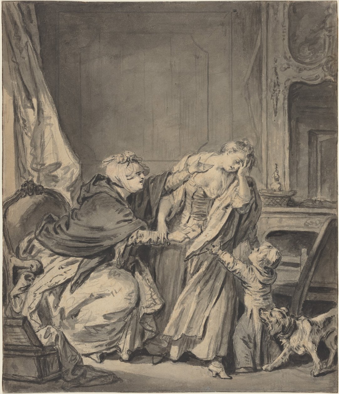 Die wütende Mutter von Jean Baptiste Greuze