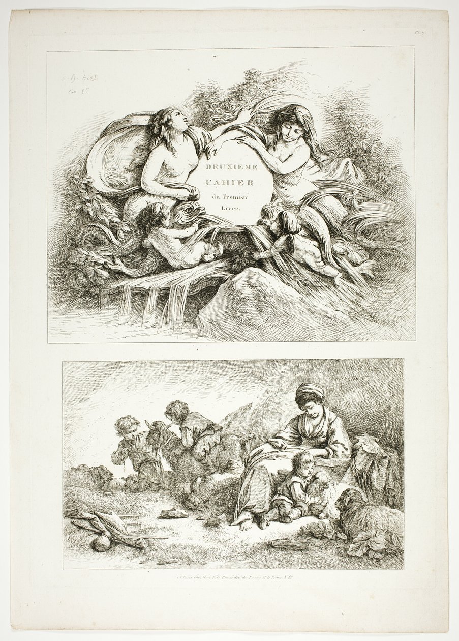 Platte Sieben von 38, aus Oeuvres de J. B. Huet von Jean Baptiste Huet