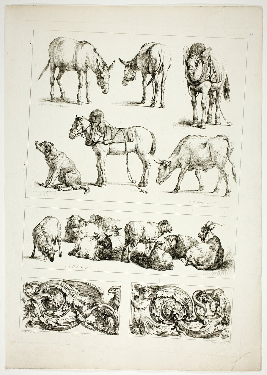 Tafel fünfzehn von 38 aus Oeuvres de J. B. Huet von Jean Baptiste Huet