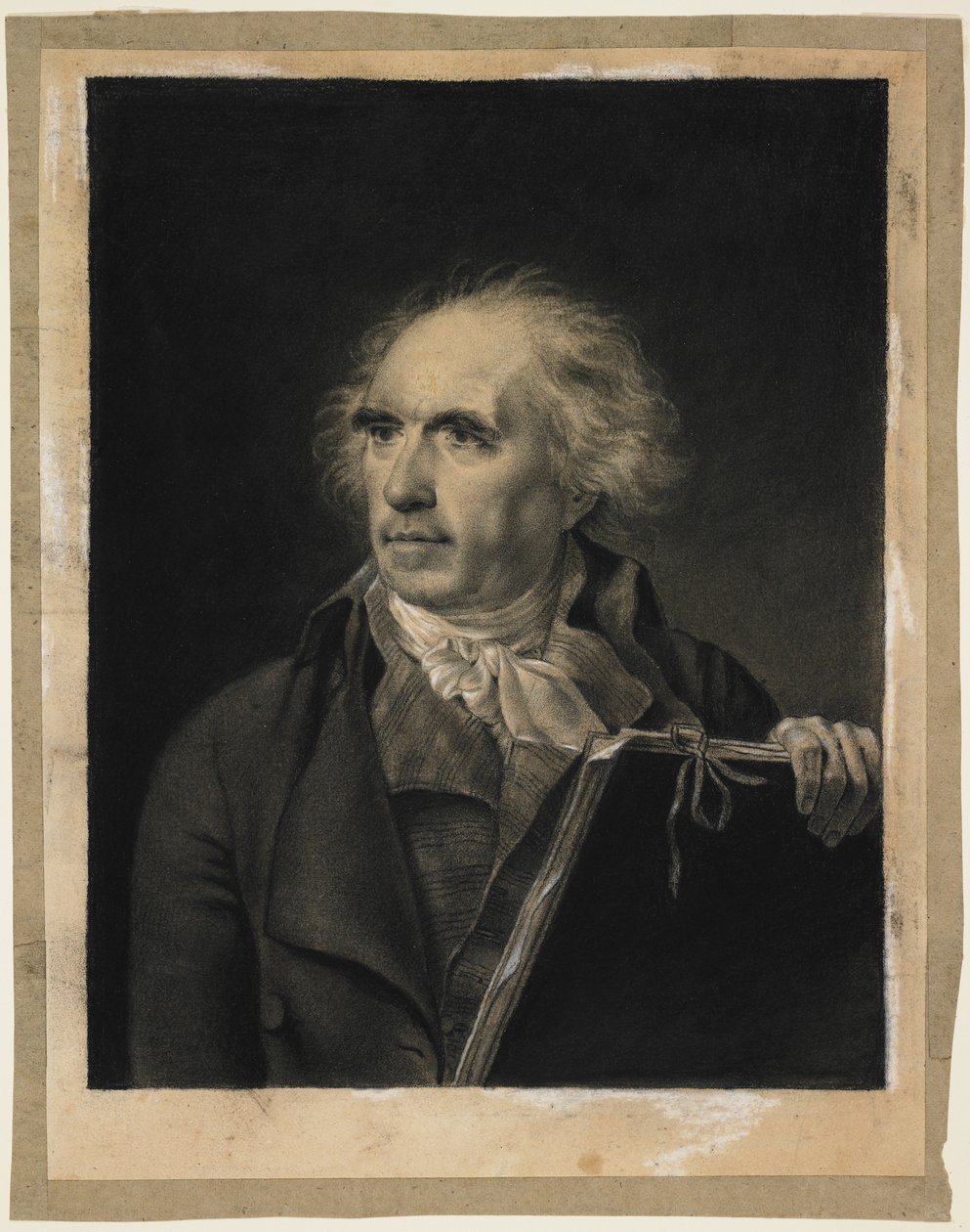 Porträt von Hubert Robert, ca. 1798-99 (schwarze und weiße Kreide) von Jean Baptiste Isabey