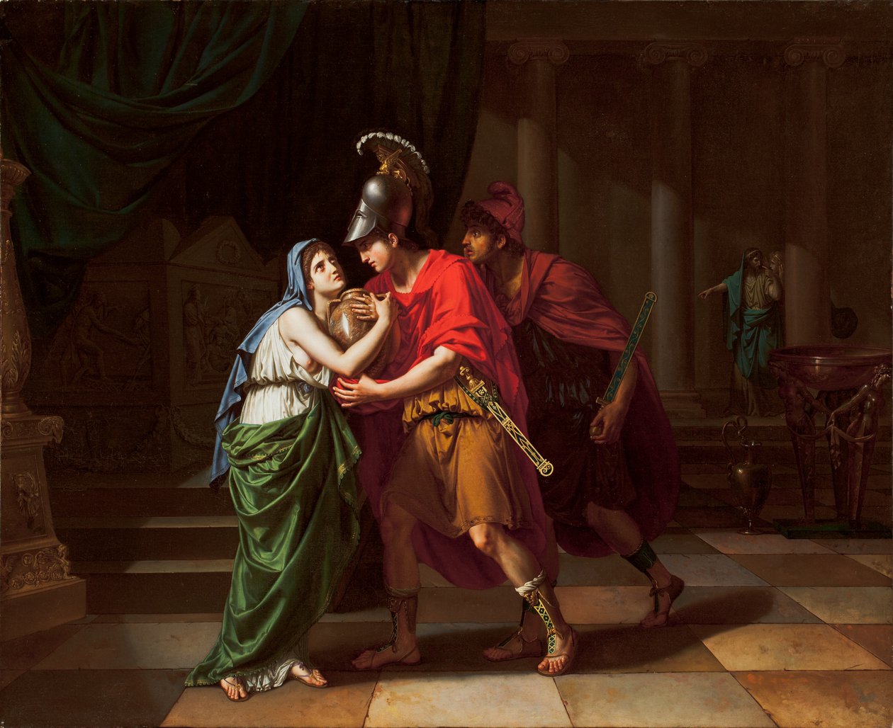 Elektra empfängt die Asche ihres Bruders Orestes, 1826-27 von Jean Baptiste Joseph Wicar
