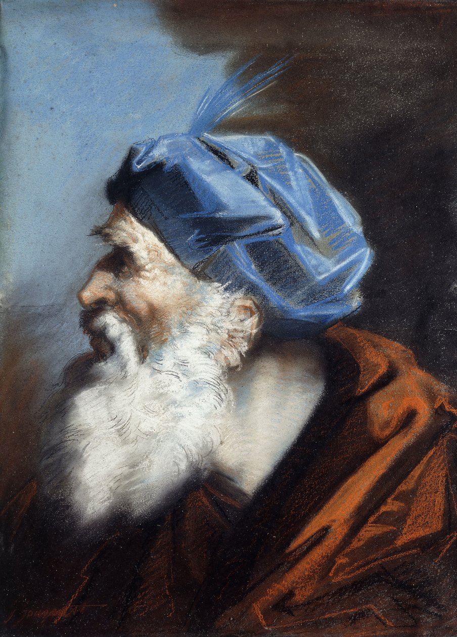 Ein Kopf von Joseph von Arimathäa, nach links blickend von Jean Baptiste Jouvenet