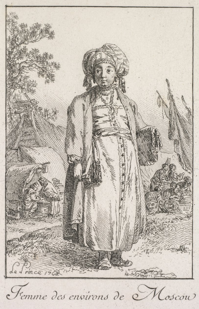 Frau aus den Vororten von Moskau, 1768 von Jean Baptiste Le Prince