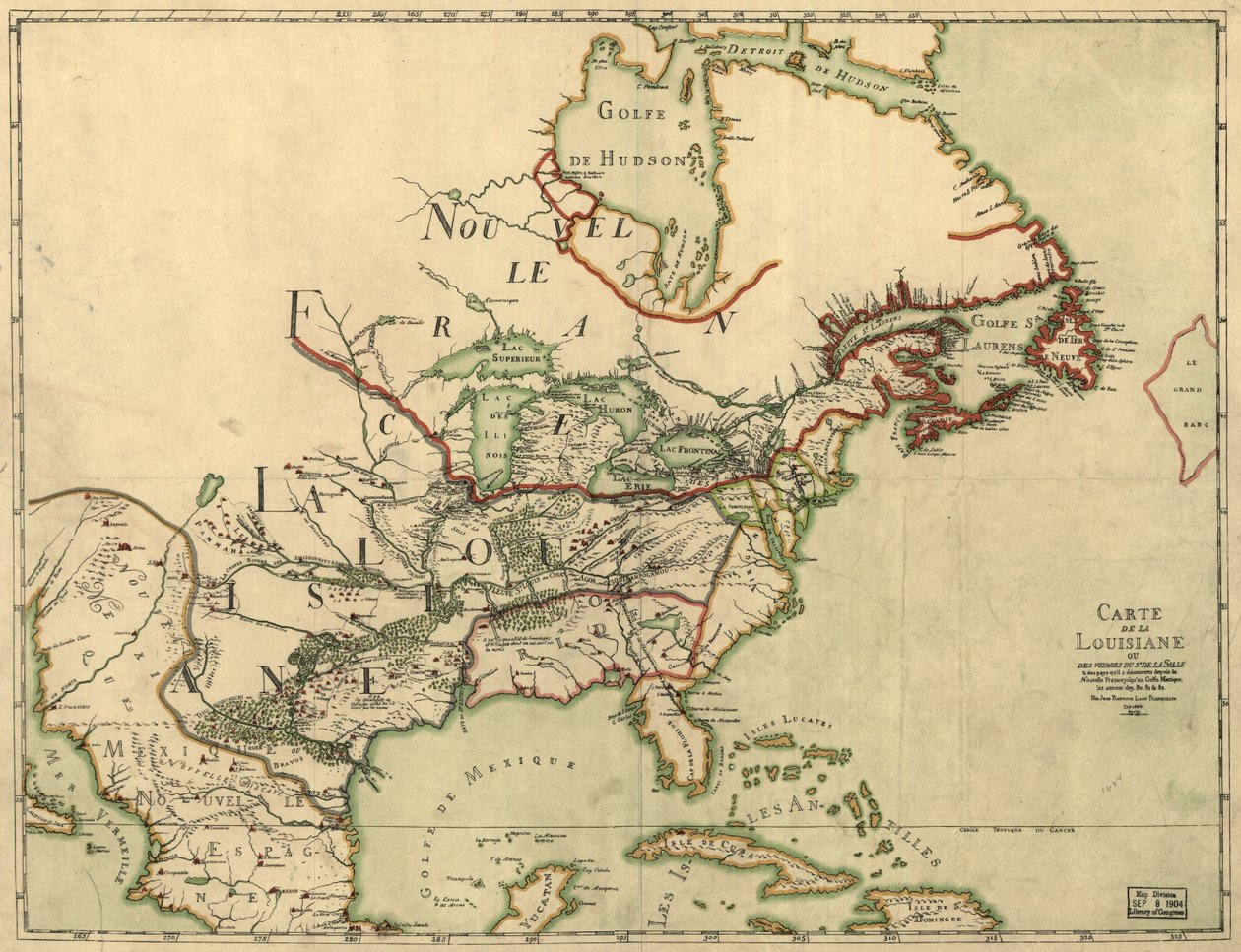 Franquelins Karte von Louisiana von Jean Baptiste Louis Franquelin