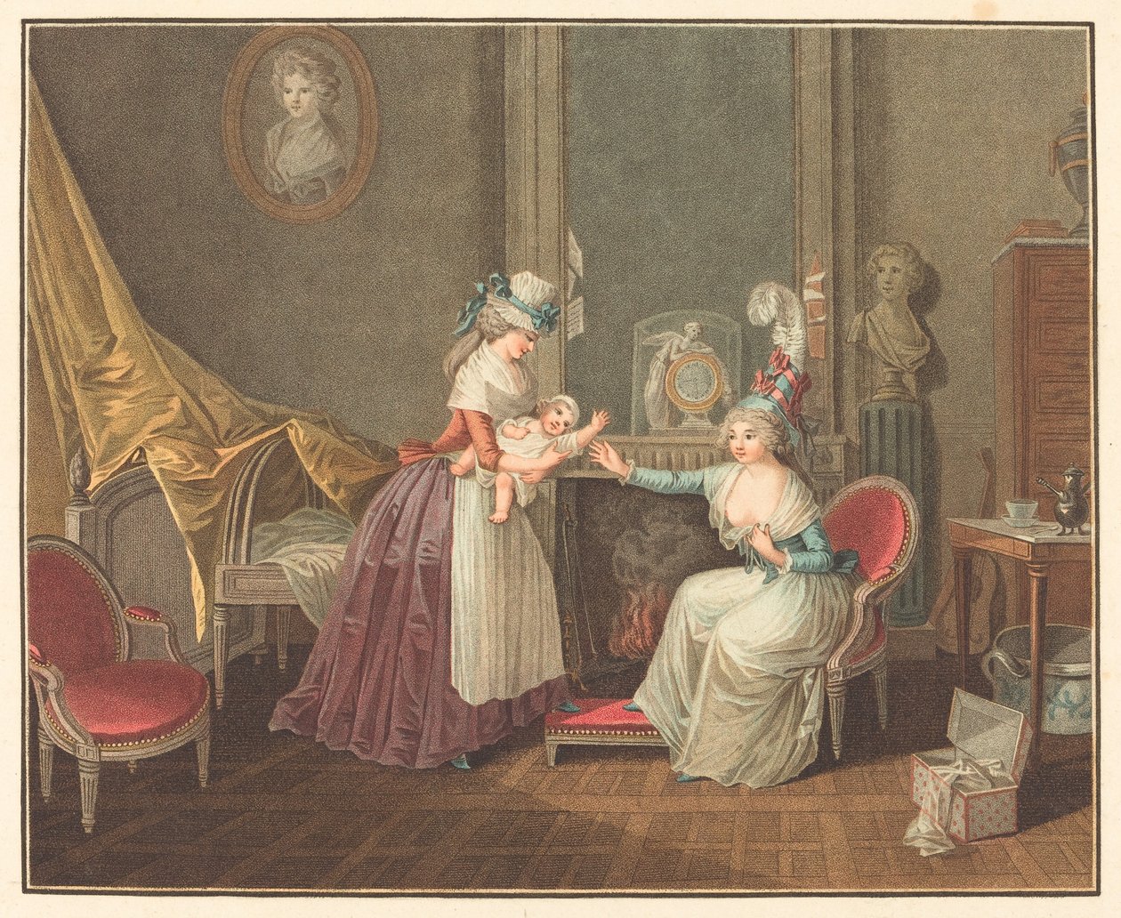 Das Frühstück von Fanfan von Jean Baptiste Mallet after Henri Nicolas van Gorp