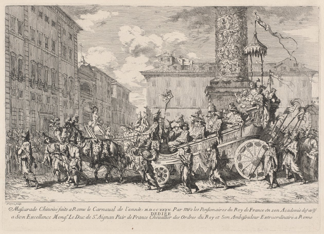 Chinesische Maskerade (Mascarade Chinoise faite à Rome) von Jean Baptiste Marie Pierre