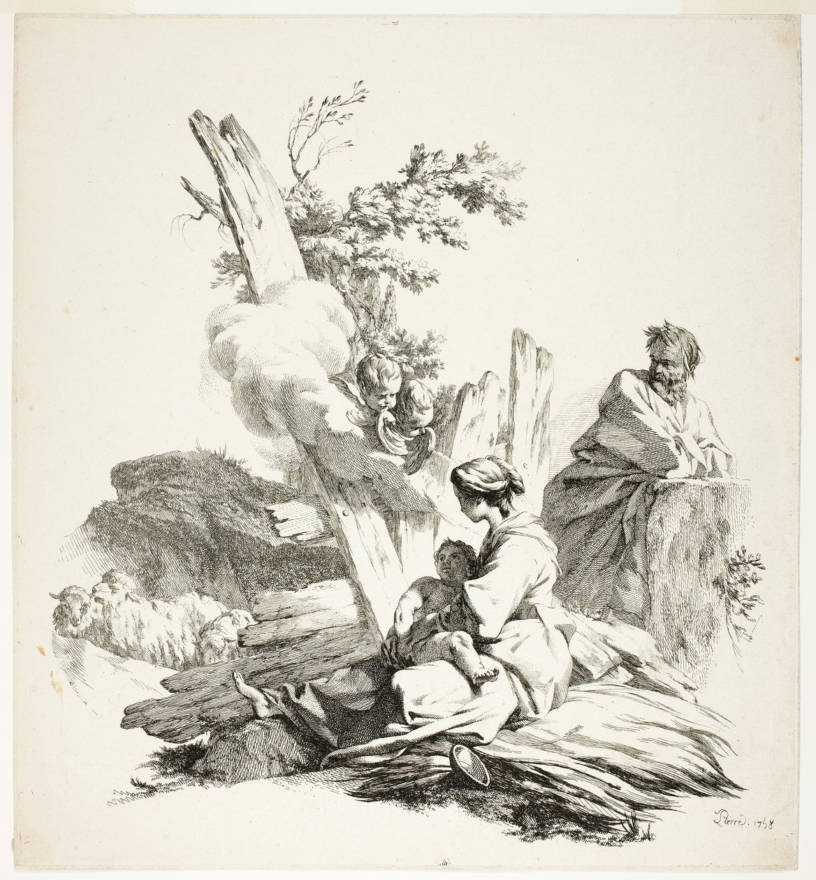 Die Flucht nach Ägypten von Jean Baptiste Marie Pierre