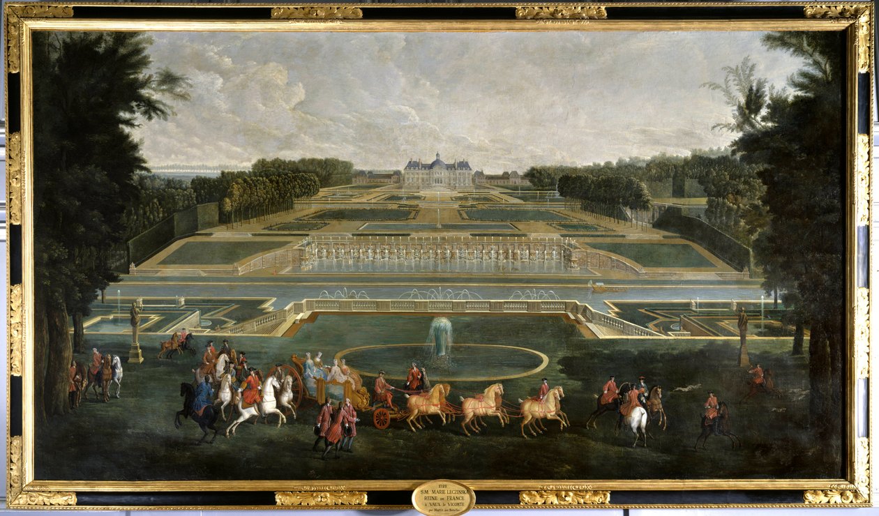 Marie Lescszinska, Königin von Frankreich (1703-1768) in den Gärten des Schlosses Vaux Le Vicomte von Jean Baptiste Martin