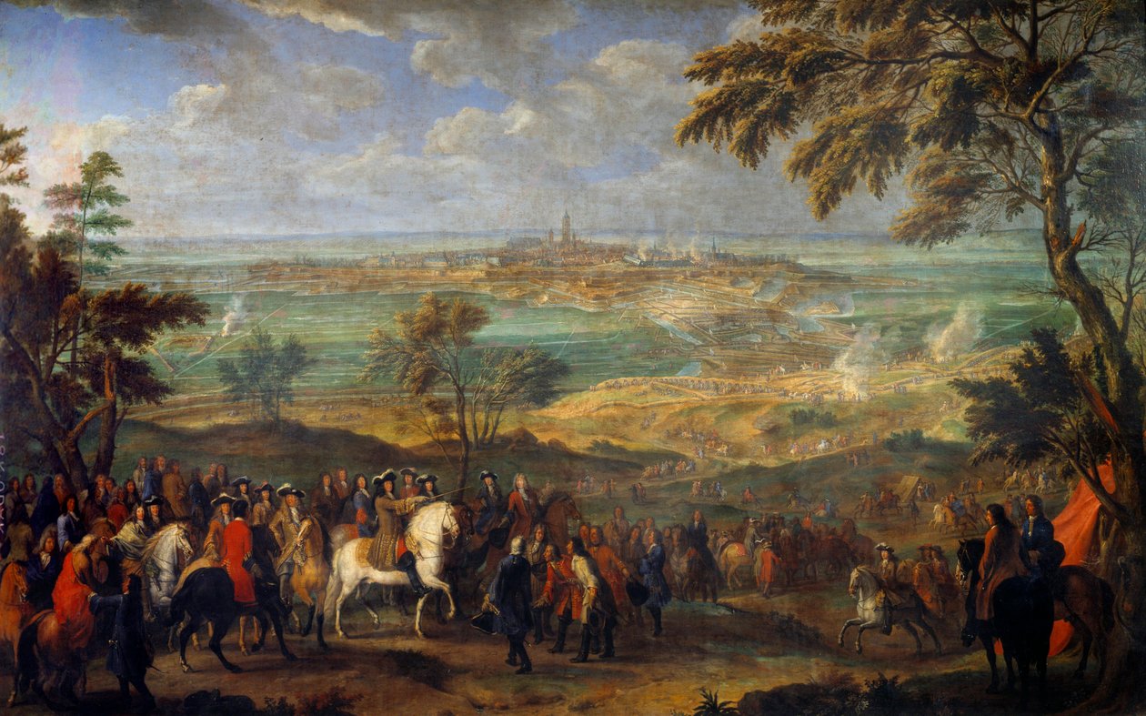 Krieg der Augsburger Liga (1689-1697): „Eroberung der Stadt Mons durch Ludwig XIV. (1638-1715) am 9.04.1691“. Gemälde von Jean Baptiste Martin der Ältere (1659-1735) von Jean Baptiste Martin