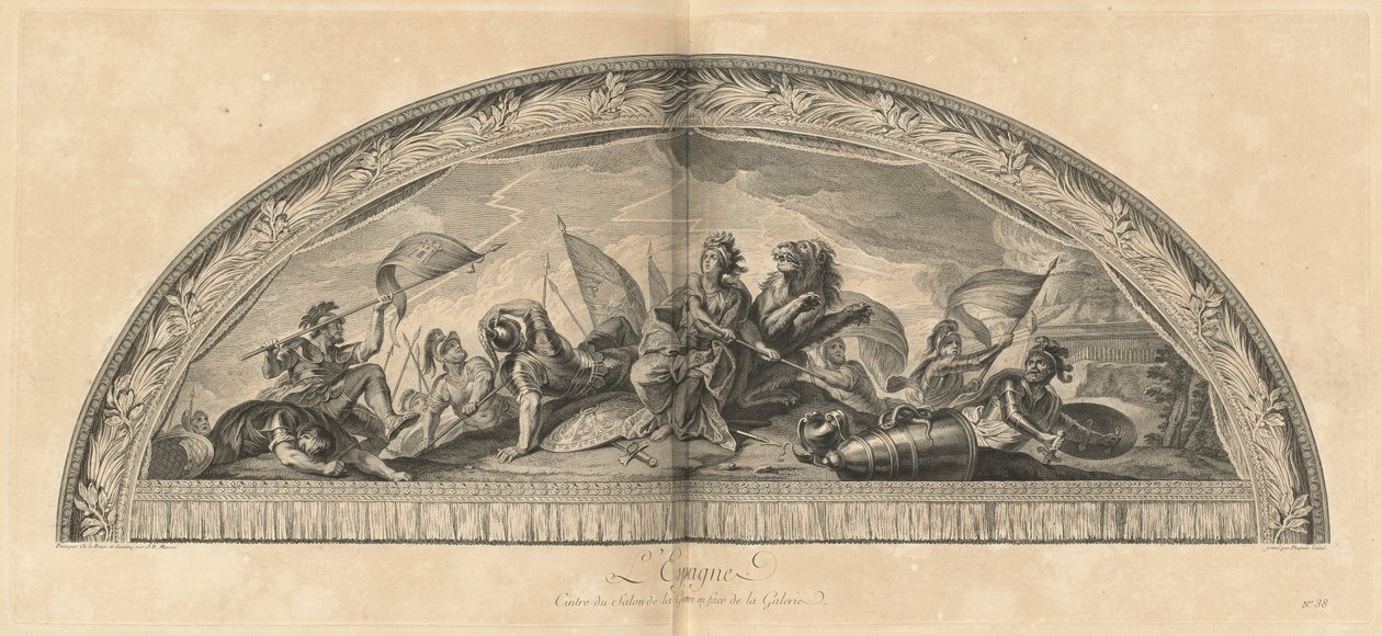 Spanien, Zentrum des Kriegssaals gegenüber der Galerie [Tafel 38] von Jean Baptiste Masse