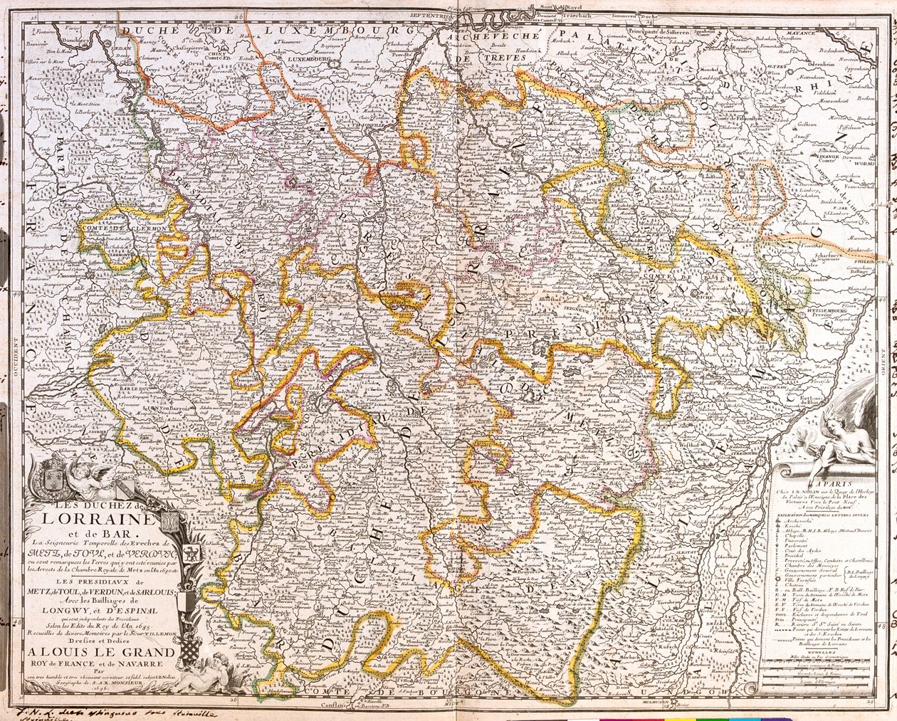 Frankreich (Region: Champagne-Ardenne, Lothringen, Elsass, Franche-Comté), Deutschland (Bundesland: Rheinland-Pfalz, Saarland) von Jean Baptiste Nolin