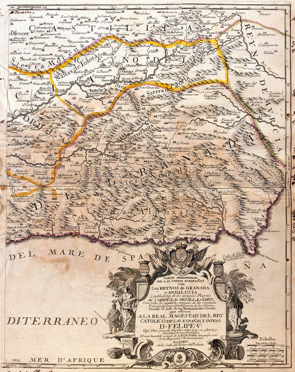 Karte der Provinz Granada (Spanien) (Gravur) von Jean Baptiste Nolin