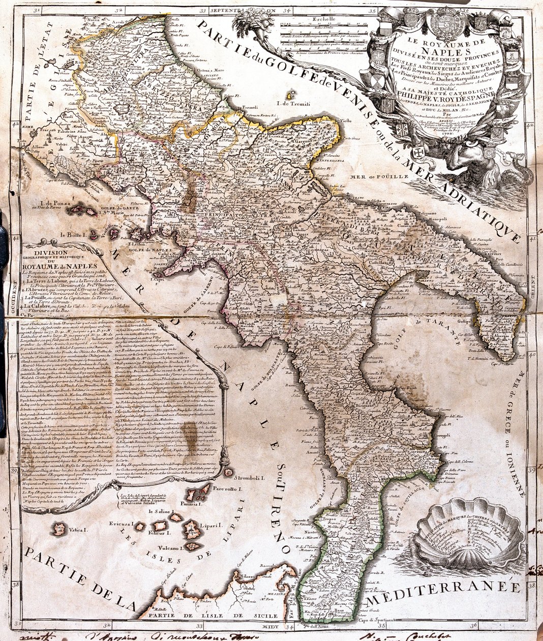 Karte des Königreichs Neapel (Italien) von Jean Baptiste Nolin