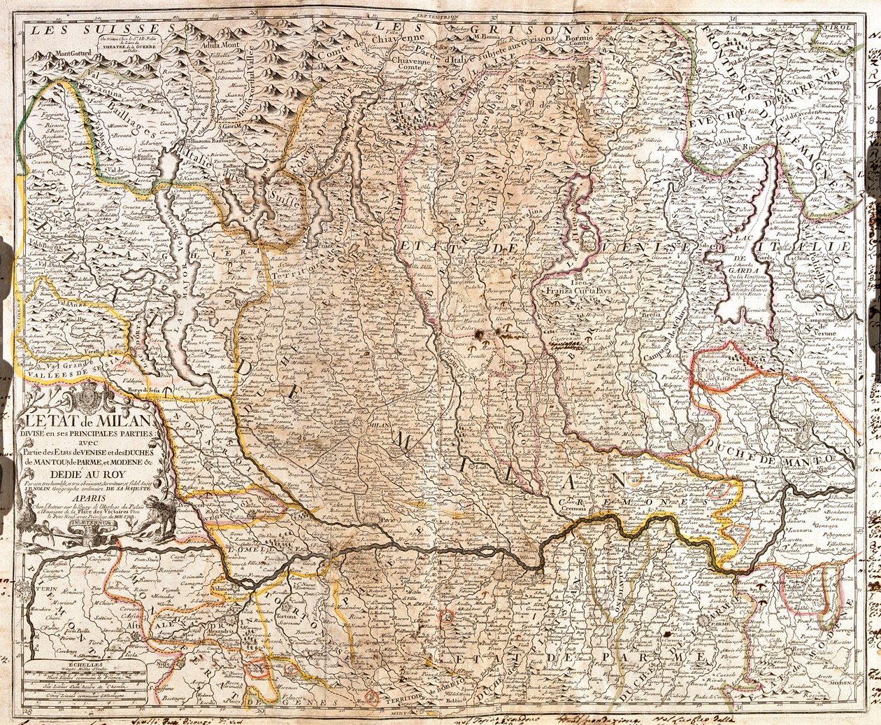 Karte des Gebiets von Mailand (Italien) (Gravur) von Jean Baptiste Nolin